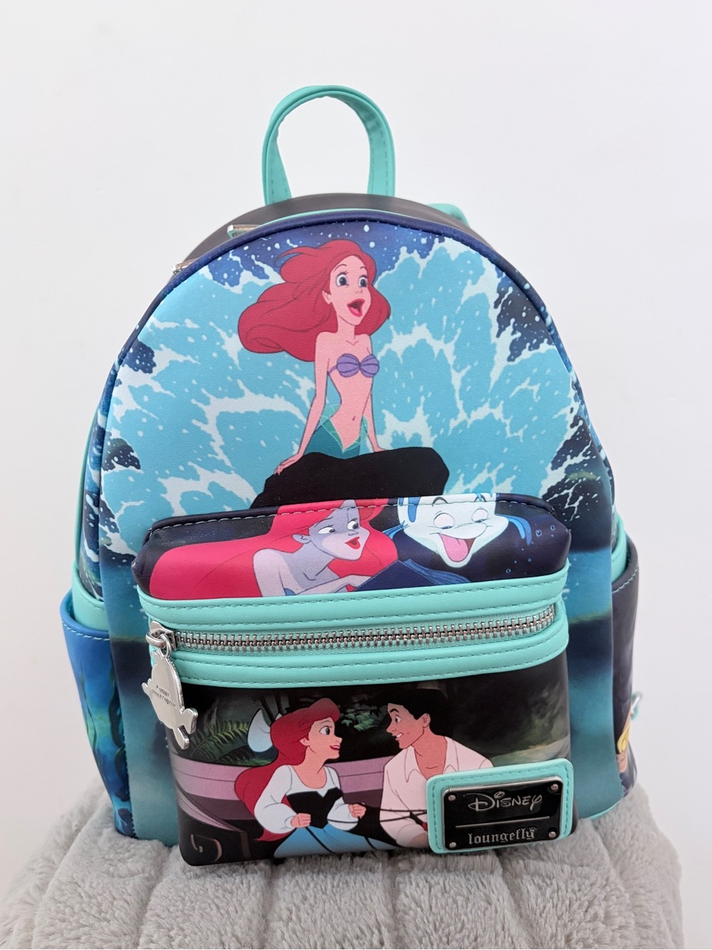 Loungefly Disney The Little Mermaid Princess Scenes Mini Backpack Teal Rare